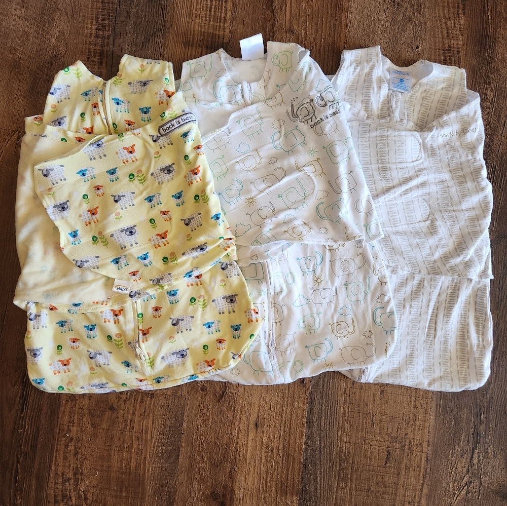 3 halo sleep sacks, newborn size like new